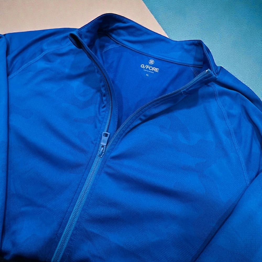 G/FORE Mens XL Blue Camo Full Zip Golf Track Jacket Performance Athletic